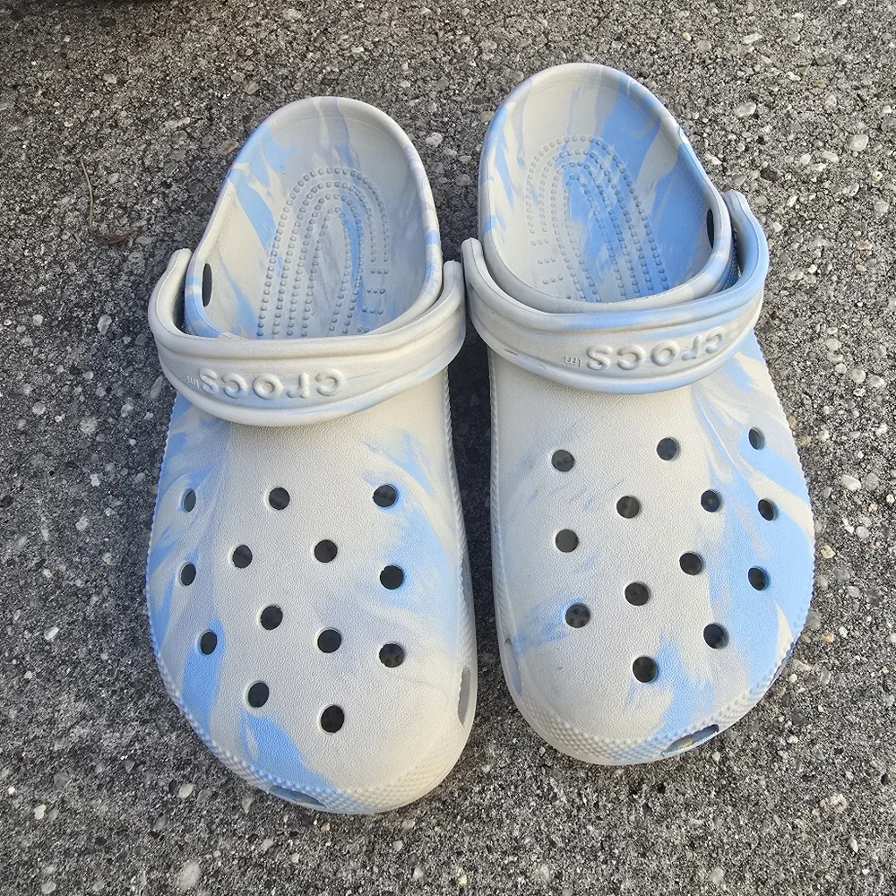 Crocs Blue and White Clogs - Picture 1 of 6
